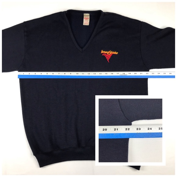 Vtg Collegiate Pacific Unisex Iowa State V-Neck Sweater Sz XL - Picture 8 of 12